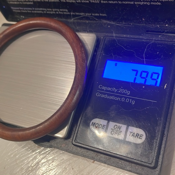 8” stackable wooden oak bangle bracelet - Picture 6 of 7